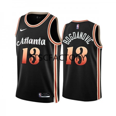 Muške NBA Dres Atlanta Hawks Bogdan Bogdanovic 13 Nike 2022-23 City Edition Crno Swingman